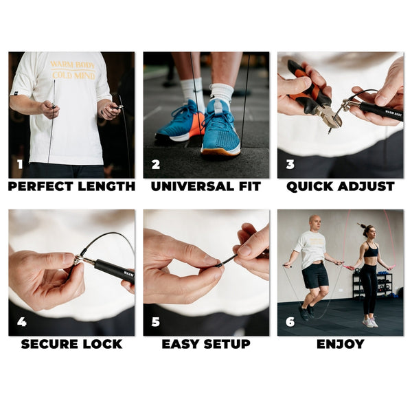 Adjustable Lightweight Jump Rope Features – Warm Body Cold Mind