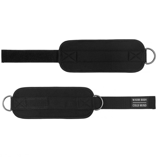 Black Adjustable Ankle Straps for Cable Machines - Warm Body Cold Mind