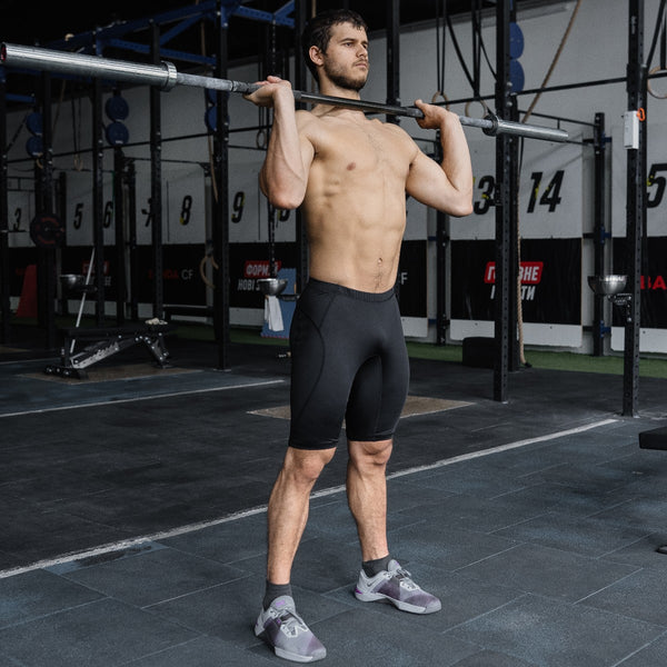 Man in black Men's Compression Shorts X-Edition - Warm Body Cold Mind