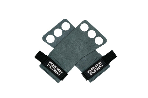 Leather Hand Grips Basic Grey