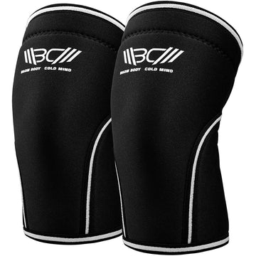 7mm Weightlifting Knee Sleeves Black & White