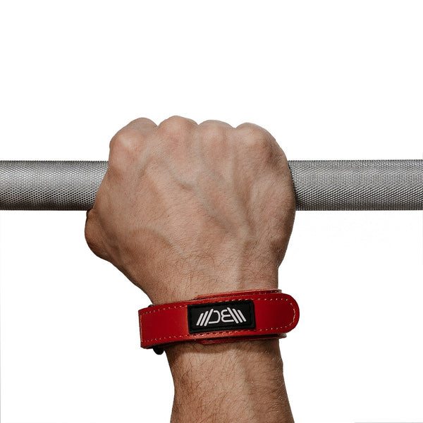 Leather Wrist Wraps Basic Red