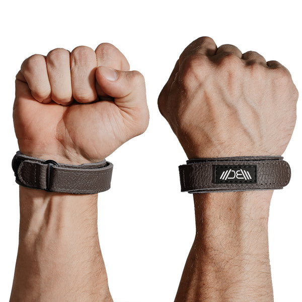 Muñequeras de Cuero Para Gym Marrón