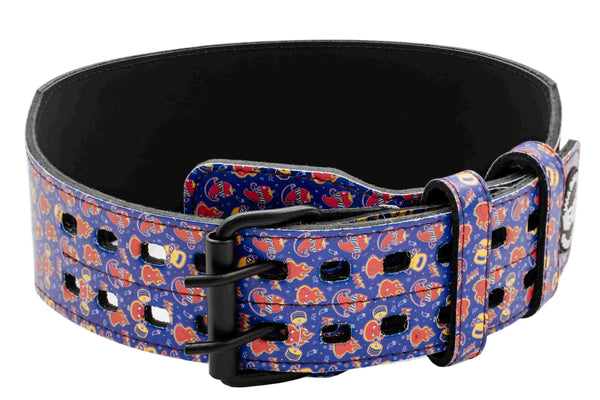 Leather Weightlifting Belt Blue Chili
