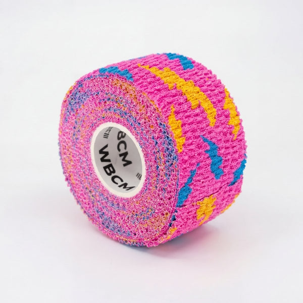 1,5″ Pink Narrow Weightlifting thumb Tapes with Flash design - Warm Body Cold Mind